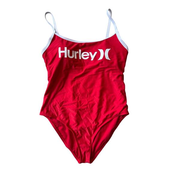 HURLEY one piece swim suit/bathing suit, size women's 2X, Red & White - Picture 1 of 8